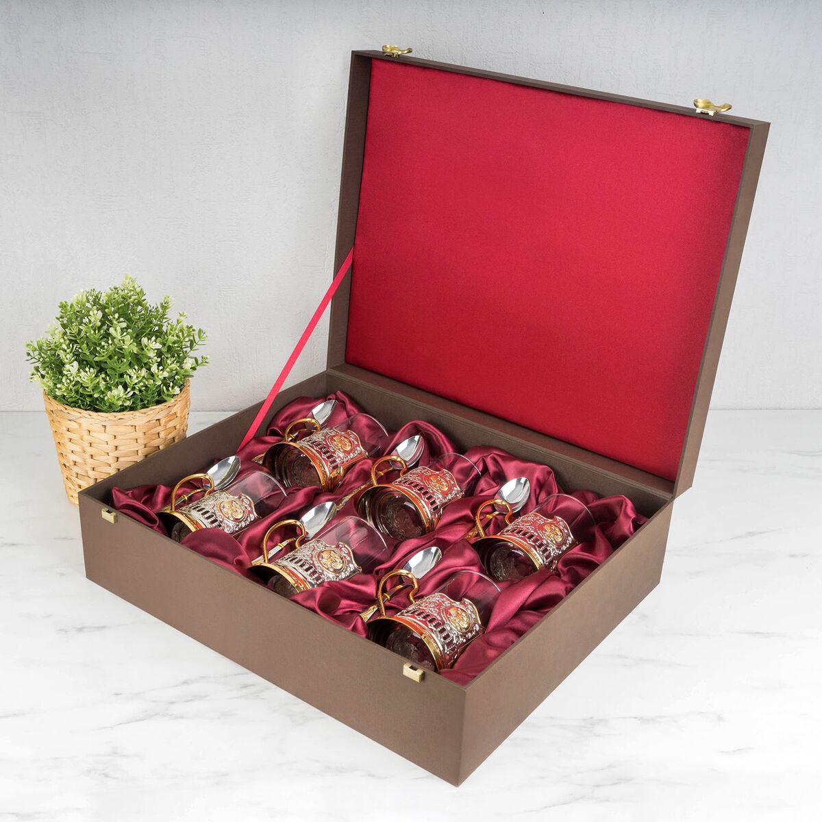 Набор позолоченных подстаканников